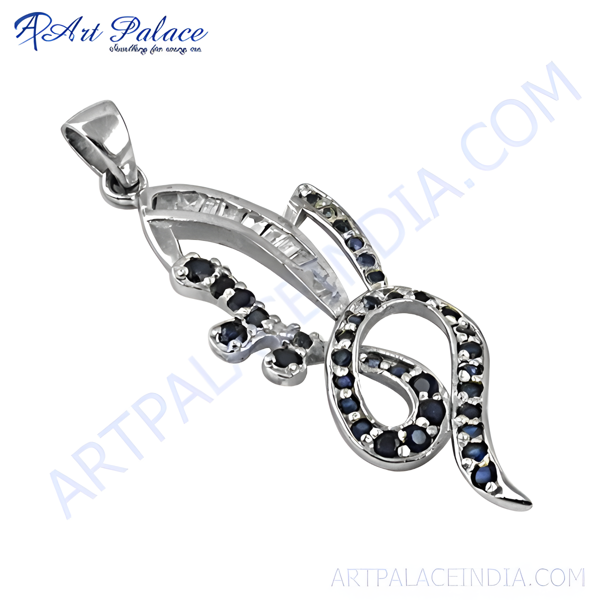 925 sterling silver sapphire pendant with blue gemstones, a unique and elegant piece of jewelry