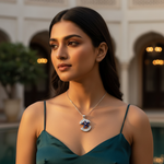 Load image into Gallery viewer, Colgante de cruz de zafiro plateado para mujer | Collar de uso diario
