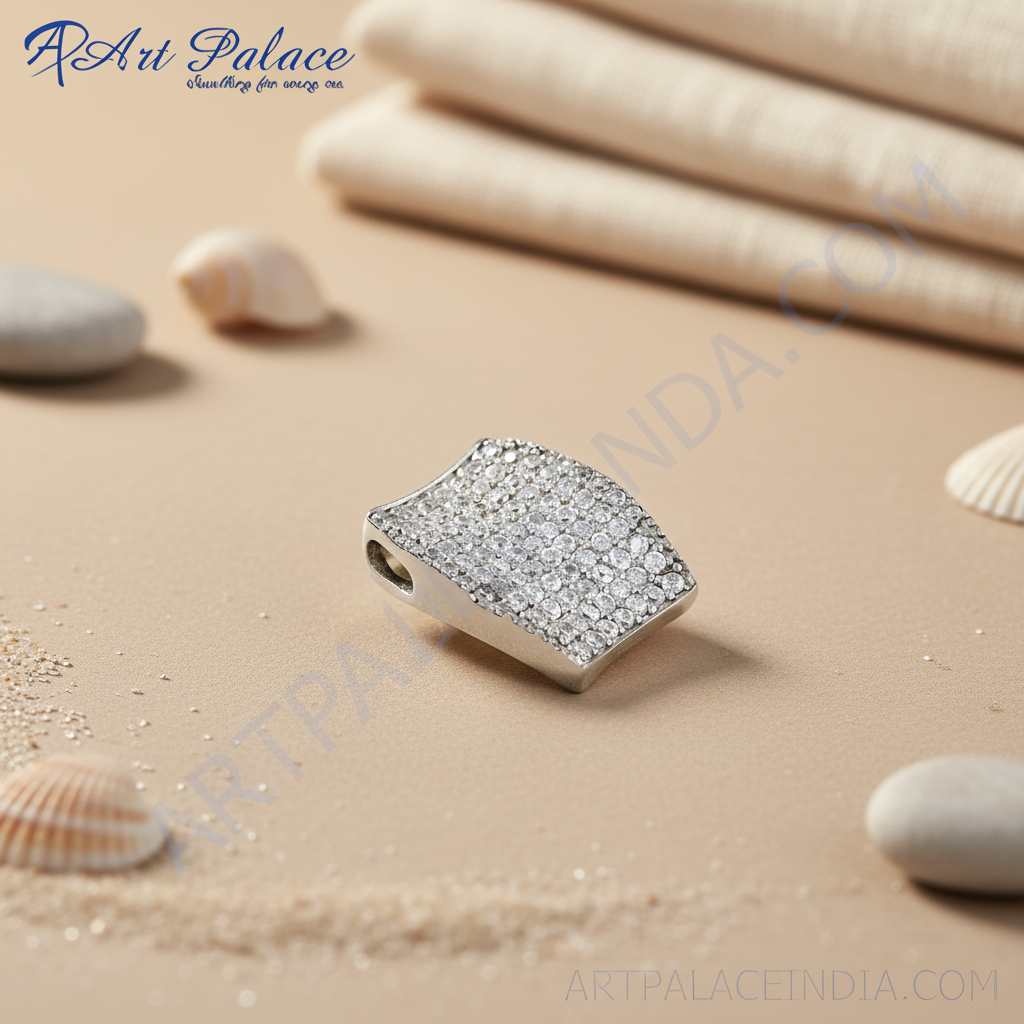 Colgante de plata con circonita cúbica para mujer | joyería de moda