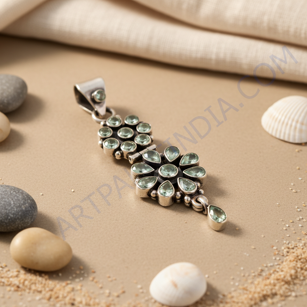 925 silver aquamarine pendant for women | gemstone jewelry