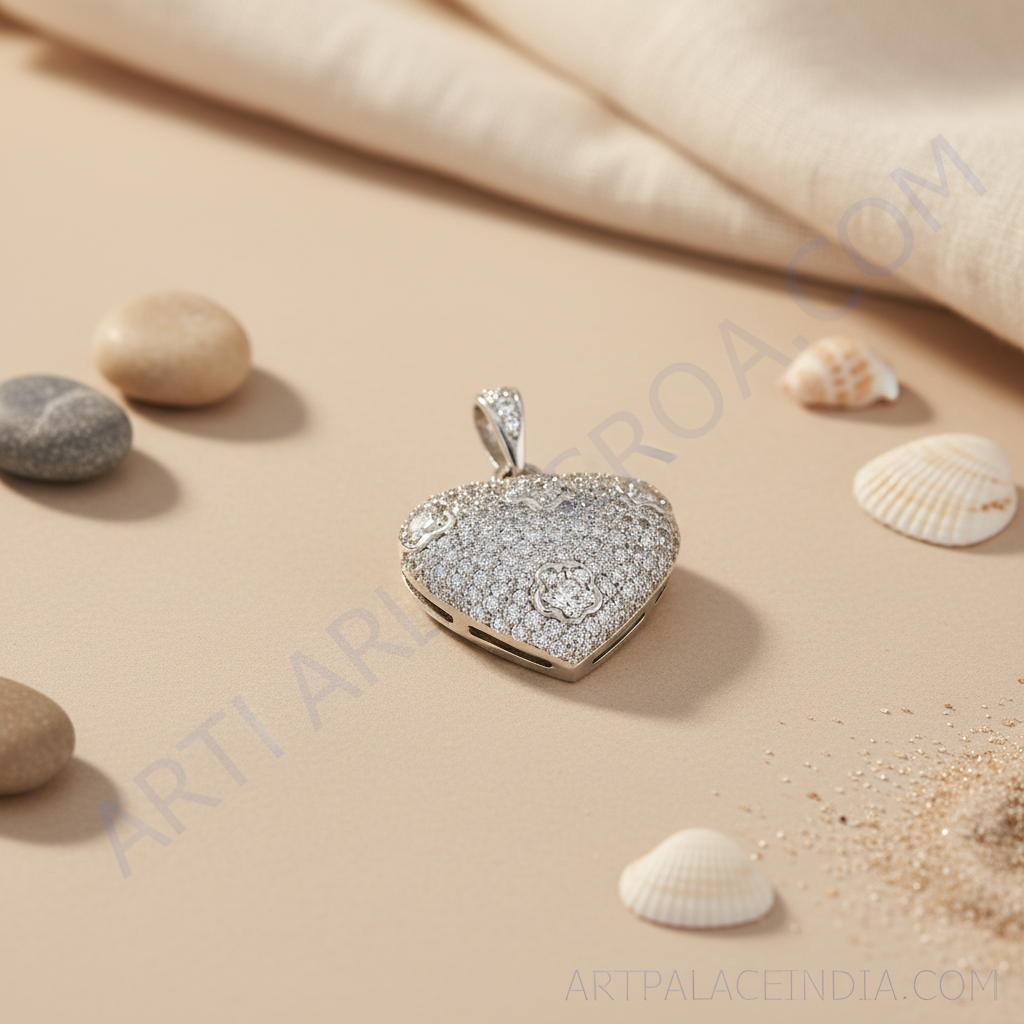 925 Silver Cubic Zirconia Heart Pendant for Women | Gift Jewelry