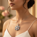 Load image into Gallery viewer, Colgante de copo de nieve de plata 925 con topacio azul | Joyería para mujer
