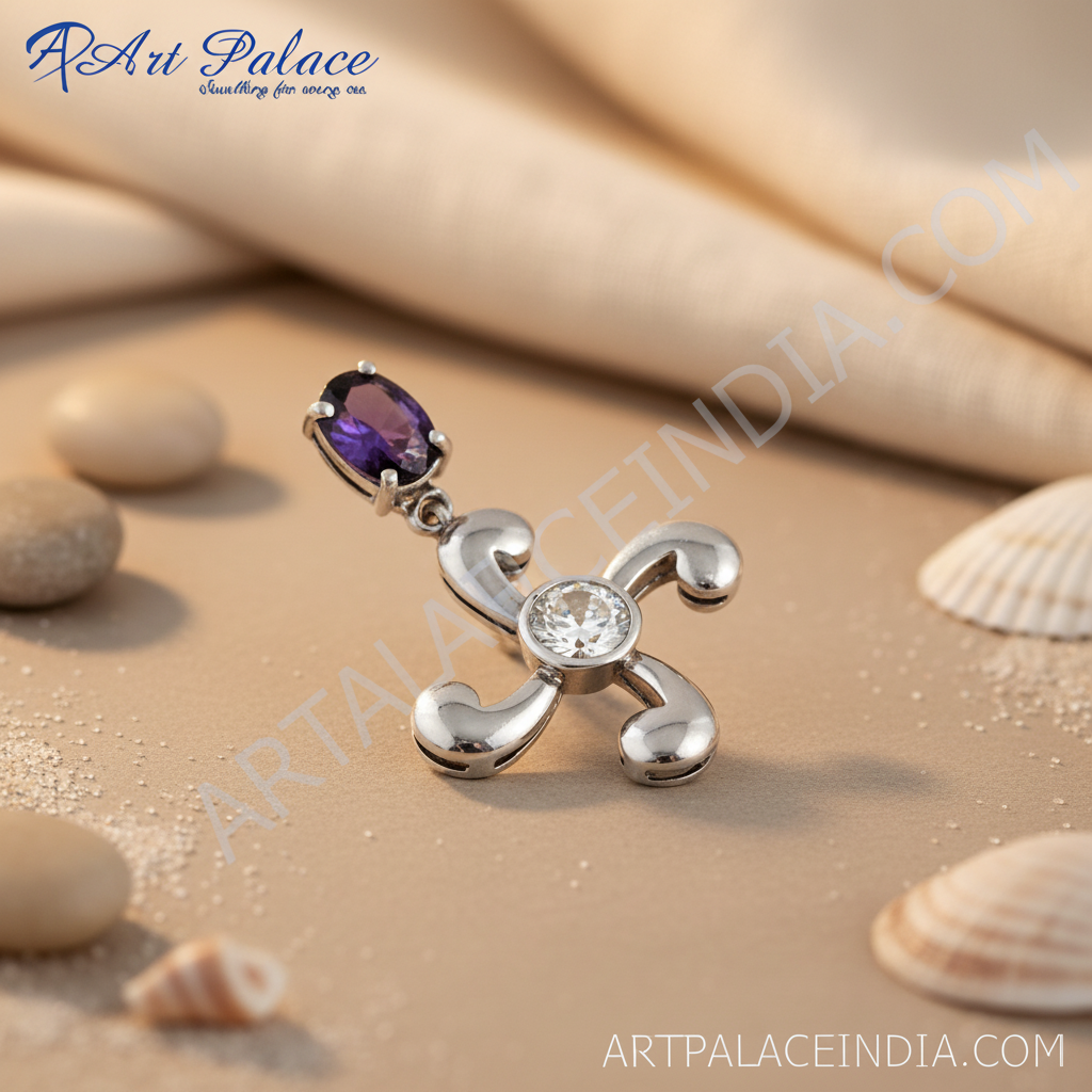 Colgante de amatista en plata 925 para mujer | Joyas con piedras preciosas