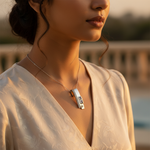 Load image into Gallery viewer, Colgante de plata con piedras preciosas blancas y moradas | Regalo para mujer
