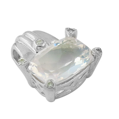 Silver moonstone pendant for women | gemstone jewelry gift