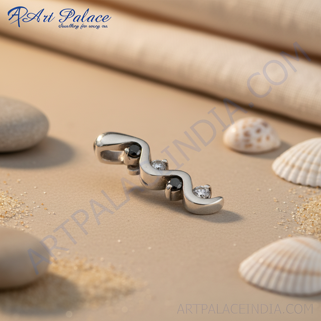 Silver Diamond Pendant for Women | Modern Design Jewelry