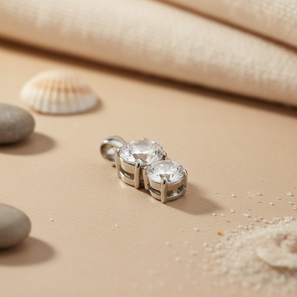 Colgante de plata con circonita cúbica para mujer | Joyería elegante