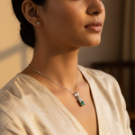 Load image into Gallery viewer, 925 Silver Emerald Pendant for Women | Daily Wear Gift
