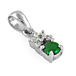 将图像加载到图库查看器中， 925 Silver Emerald Pendant for Women | Daily Wear Gift
