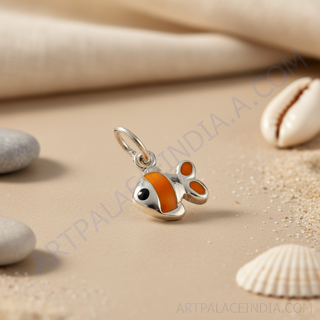 925 Silver Clownfish Charm Pendant | Enamel Jewelry for Women