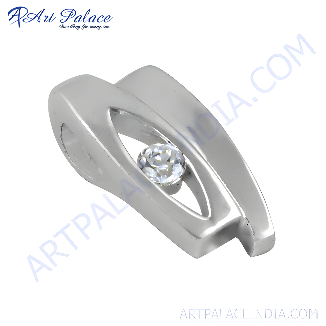 A stunning 925 sterling silver diamond pendant for women, showcasing a sparkling gemstone in a modern design.