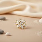 Load image into Gallery viewer, gold plating Flower Stud Earrings | Cubic Zirconia | Women's Jewelry
