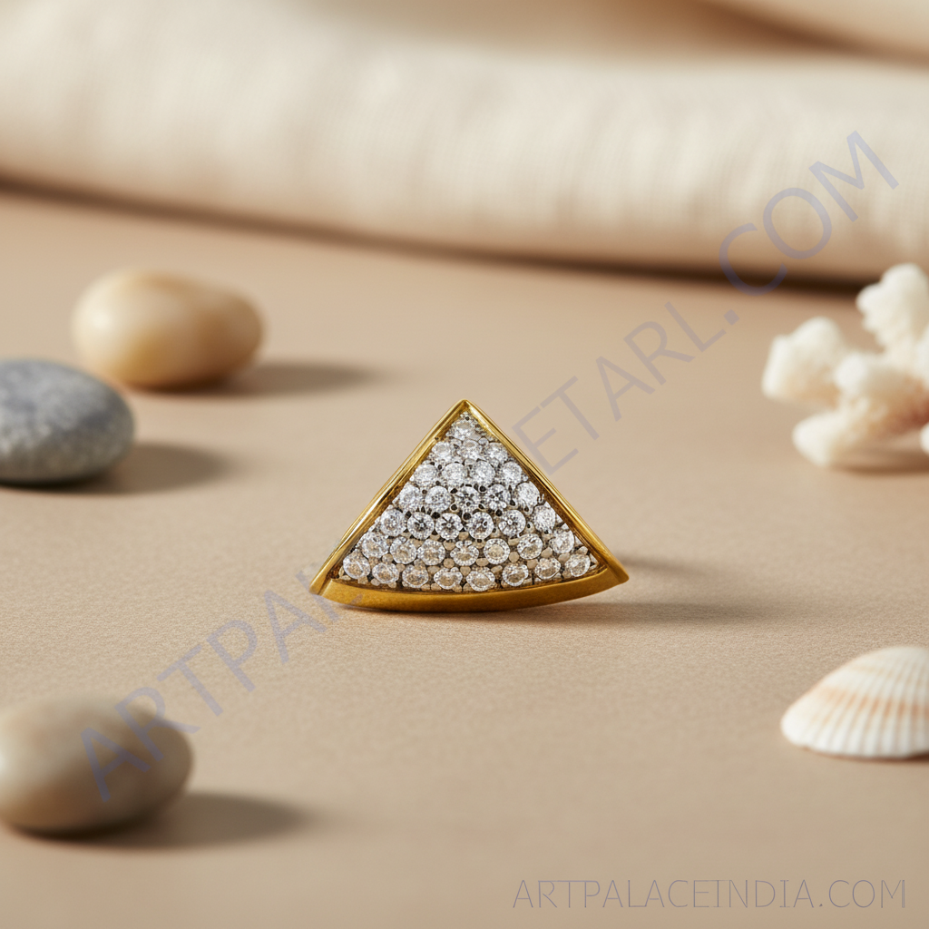 Colgante triangular de oro y diamantes para mujer | Regalo