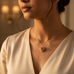 将图像加载到图库查看器中， 金红宝石心形吊坠 | 钻石点缀 | 送给她的礼物
