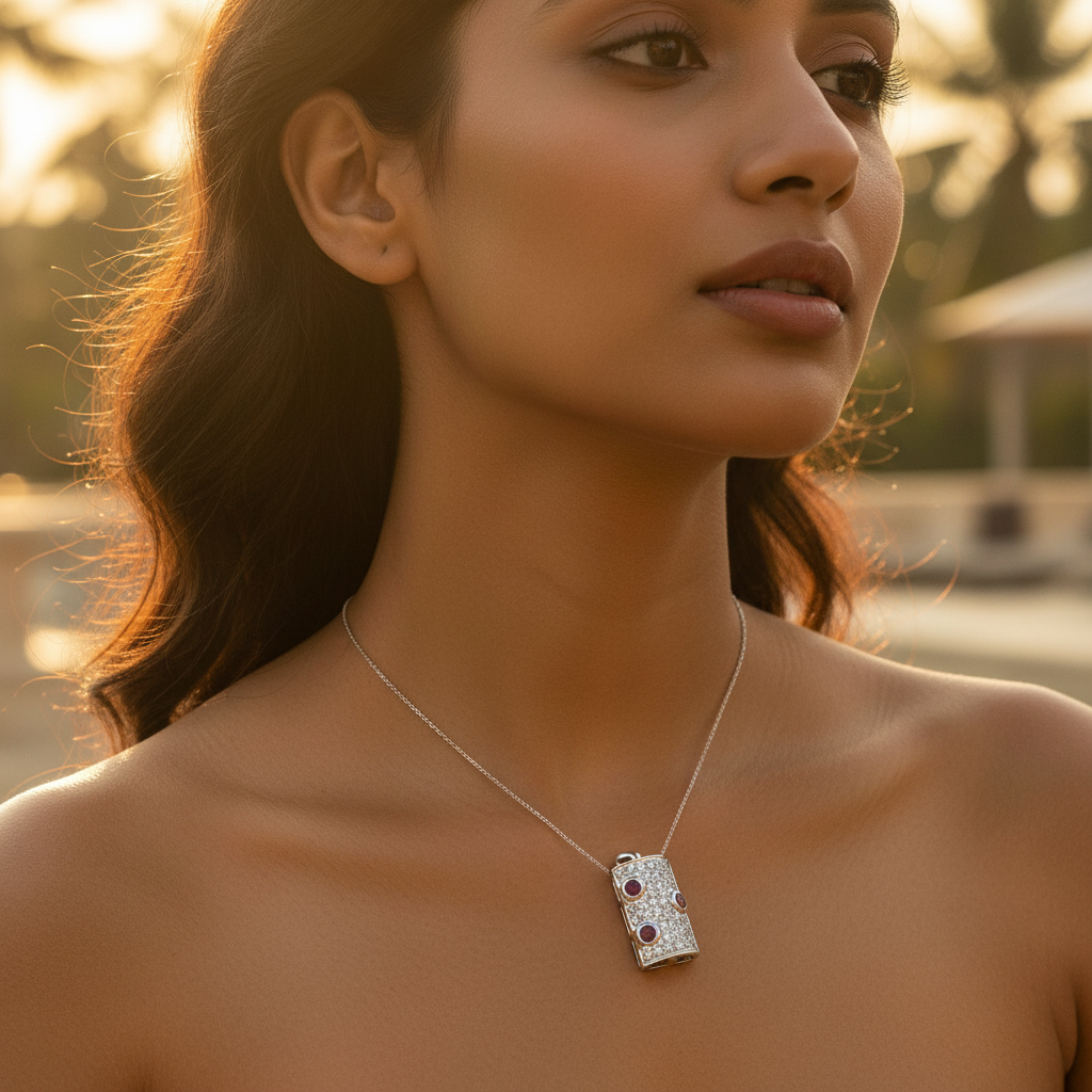 Silver Ruby Pendant for Women | Gemstone Jewelry Gift