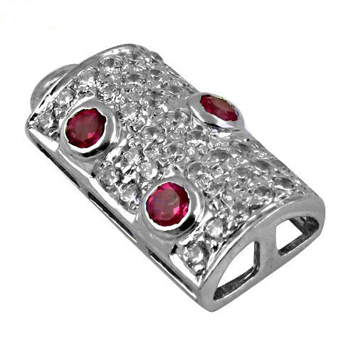 Silver ruby pendant for women | gemstone jewelry gift