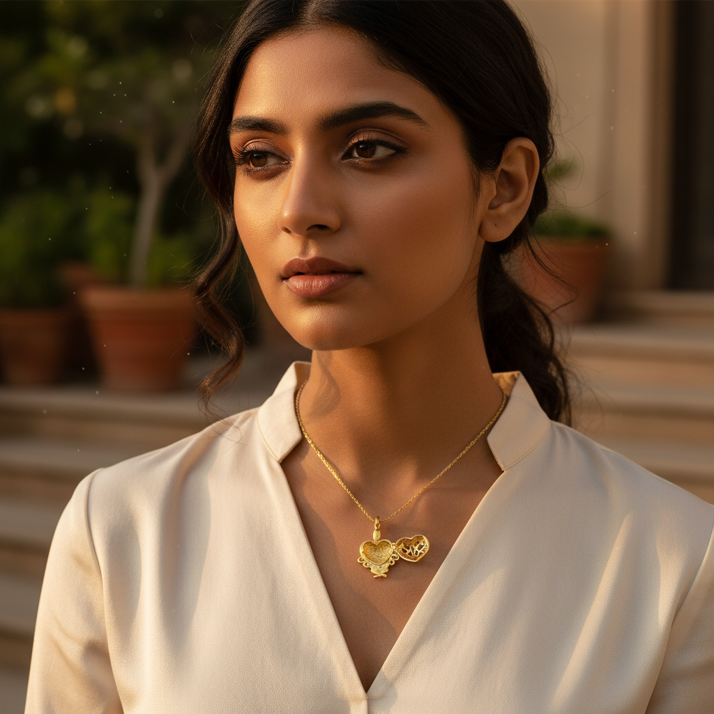 18K Gold Heart Pendant | Locket Necklace for Women | Gift