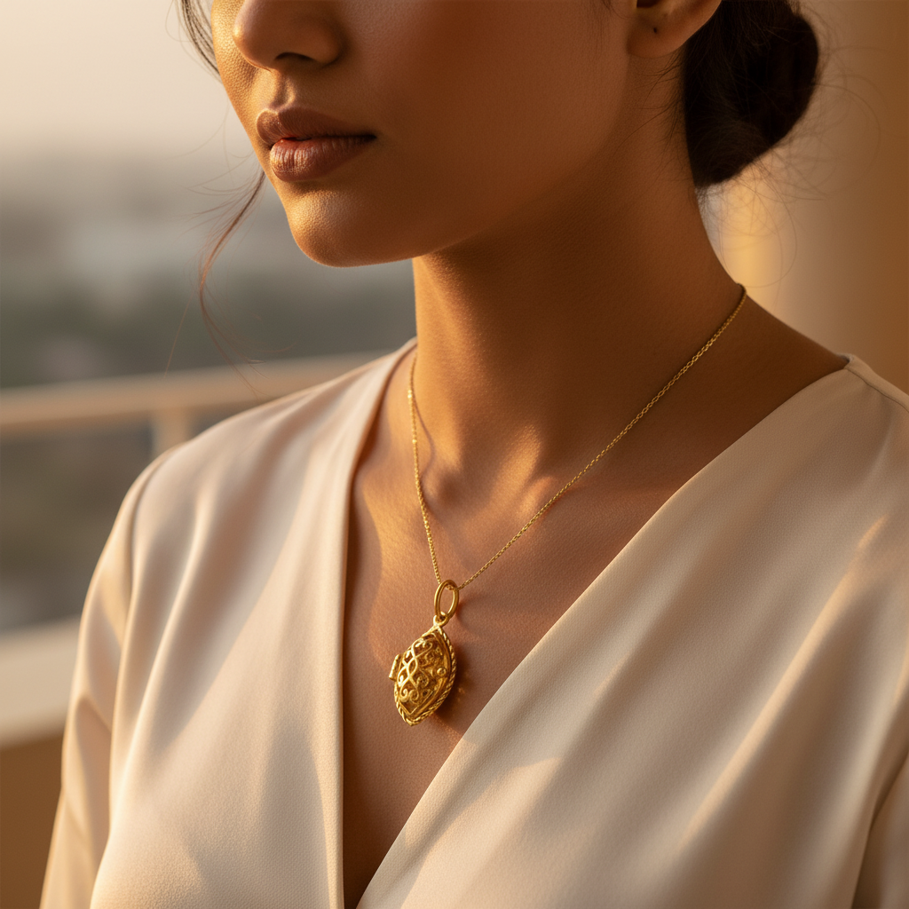 Colgante de filigrana de oro para mujer | Regalo de joyería fina