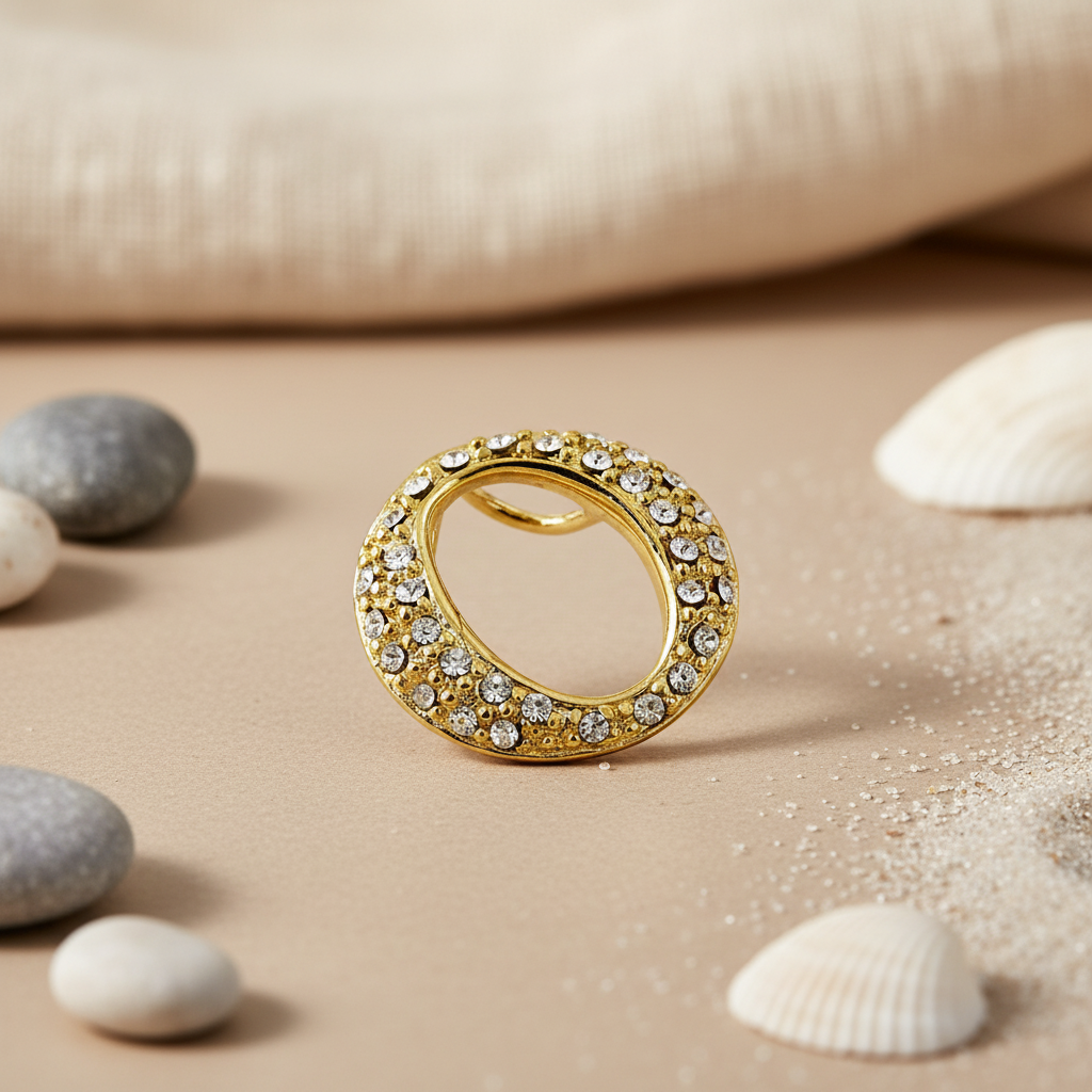 gold plating Ring with White Gemstones | For Women | Daily Wear Jewelry