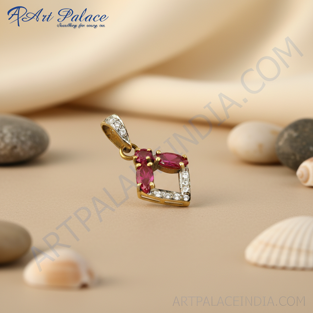 Colgante de oro, rubí y diamantes | joyería fina para mujer