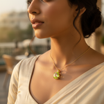 将图像加载到图库查看器中， 女士金色橄榄石宝石吊坠 | 精美珠宝礼品
