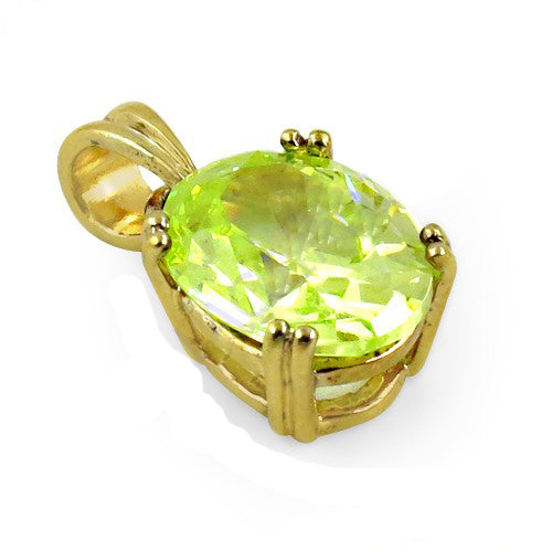Gold plating peridot gemstone pendant for women | fine jewelry gift