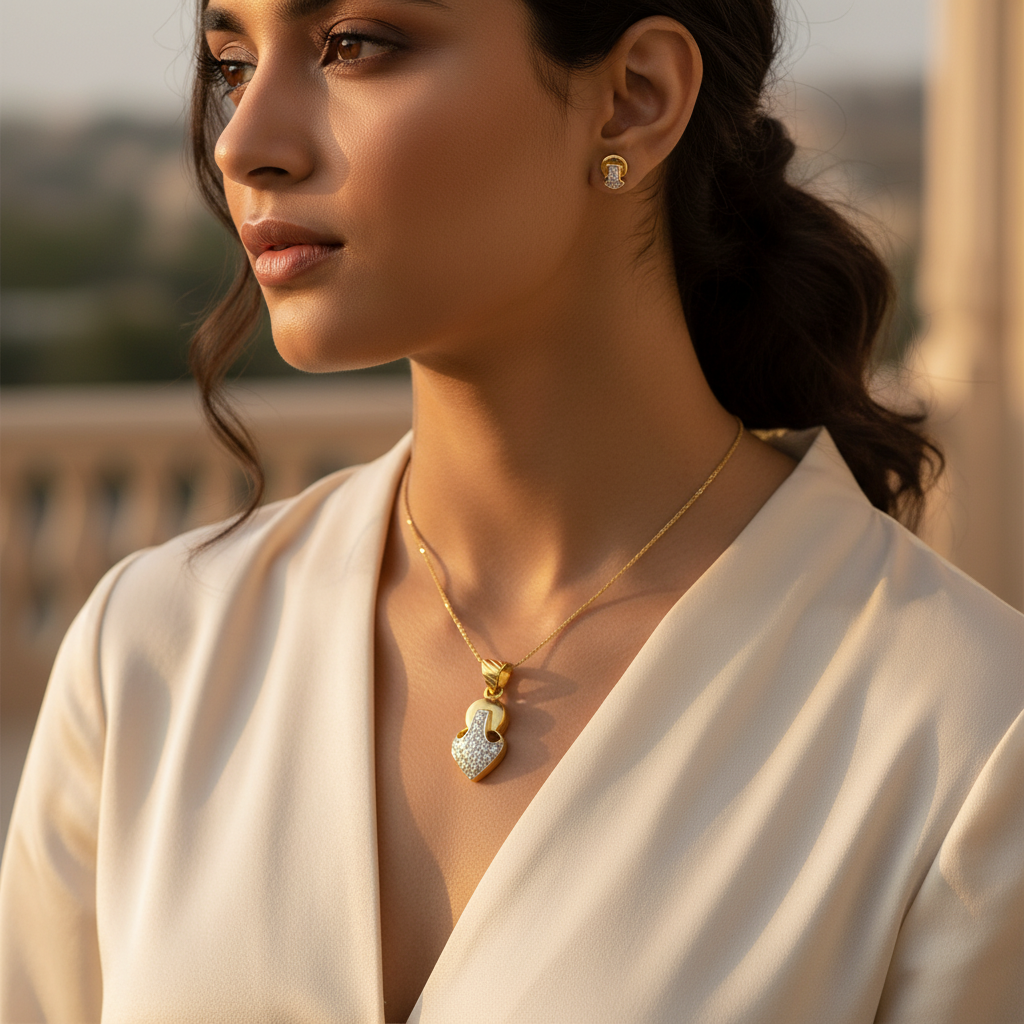 Colgante de oro y diamantes para mujer | Regalo de joyería de moda