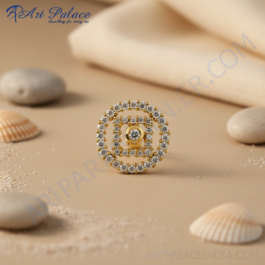 女士黄金钻石光环吊坠 | 精美珠宝礼品