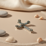 Load image into Gallery viewer, Silver Cross Pendant with Gemstones | Religious Jewelry Gift

