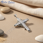 Load image into Gallery viewer, Silver Cross Pendant Necklace with Cubic Zirconia | Women's Gift
