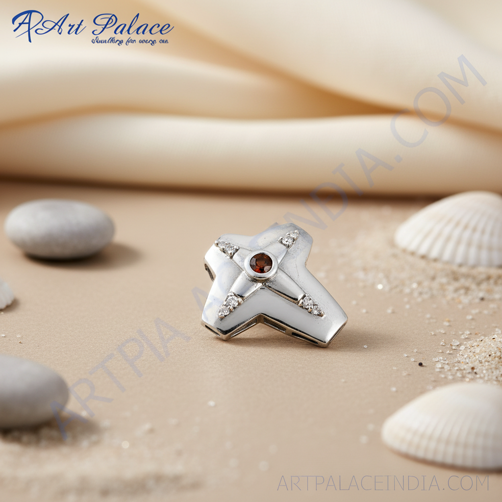 925 silver garnet cross pendant for women | gemstone jewelry