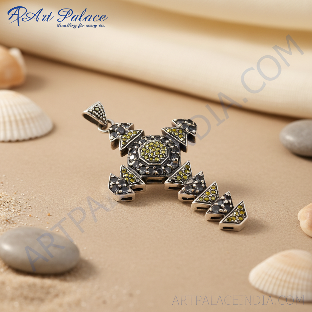 925 silver cross pendant necklace for women | gemstone jewelry