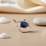 Load image into Gallery viewer, 925 Silver Sapphire Pendant for Women | Gemstone Jewelry
