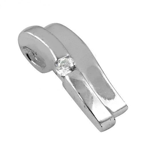 Silver pendant with white gemstone | daily wear jewelry for women