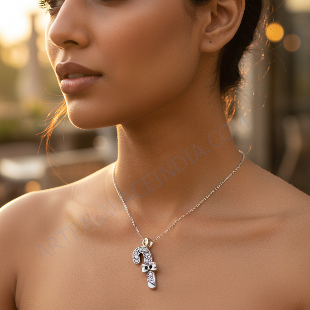 925 silver candy cane charm pendant | christmas jewelry gift