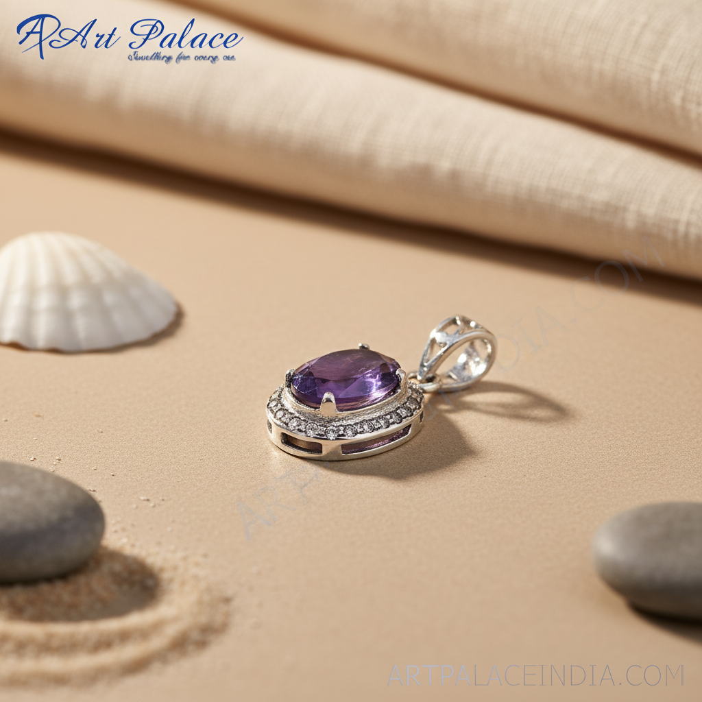 Colgante de amatista en plata 925 para mujer | Joyería con piedras preciosas