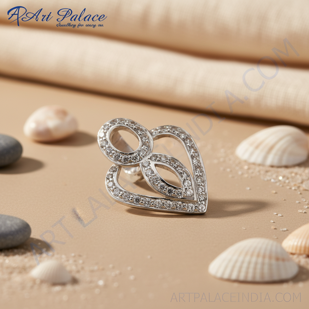 925 Silver Cubic Zirconia Heart Pendant for Women | Gift Jewelry