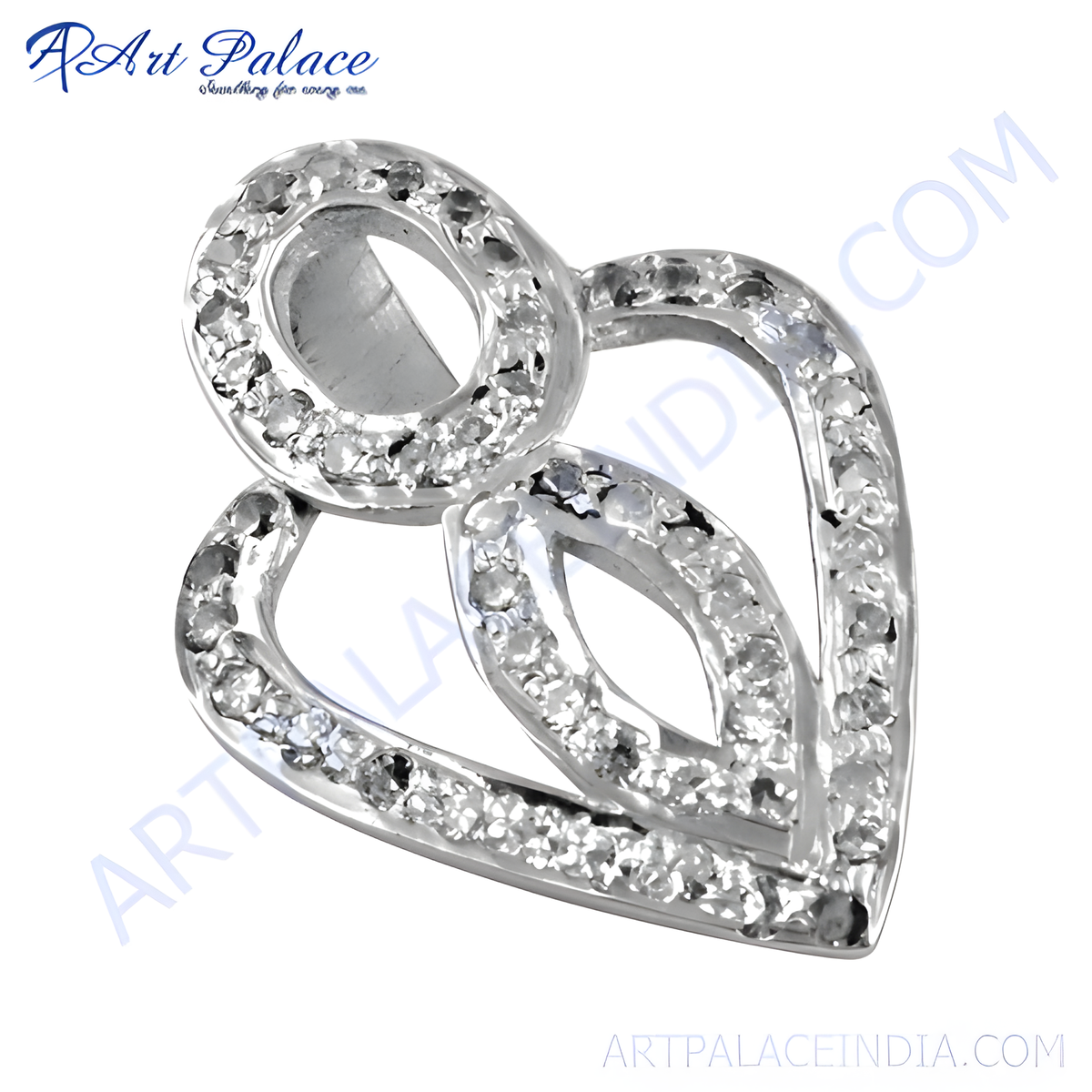 925 sterling silver heart pendant with sparkling cubic zirconia stones, perfect for gifts