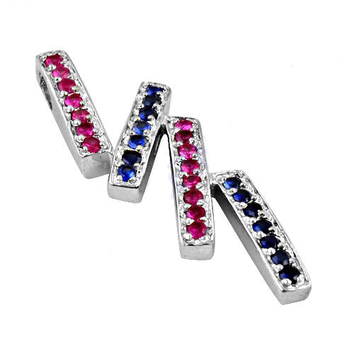 925 Silver Ruby Sapphire Pendant | Women's Jewelry Gift