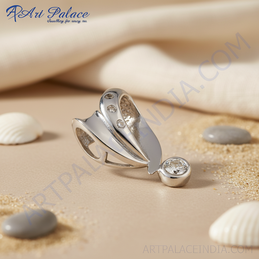 925 Silver Cubic Zirconia Pendant for Women | Modern Jewelry