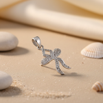 将图像加载到图库查看器中， 925 Silver Bow Pendant with Cubic Zirconia | Women's Jewelry Gift
