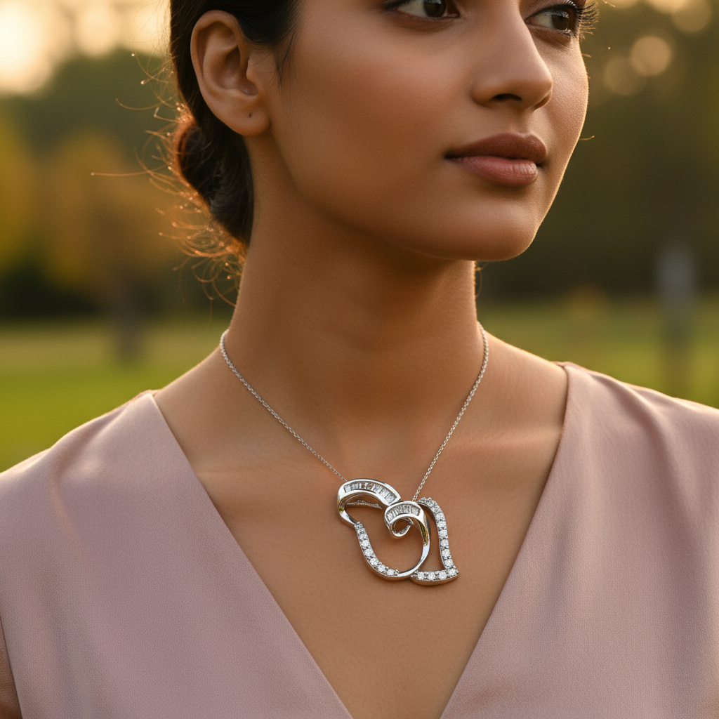 Colgante de plata con circonita cúbica para mujer | Joyería de moda