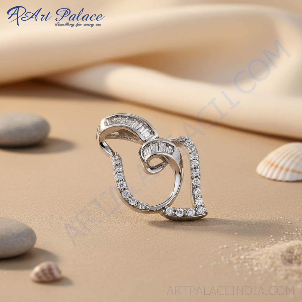 Colgante de plata con circonita cúbica para mujer | Joyería de moda