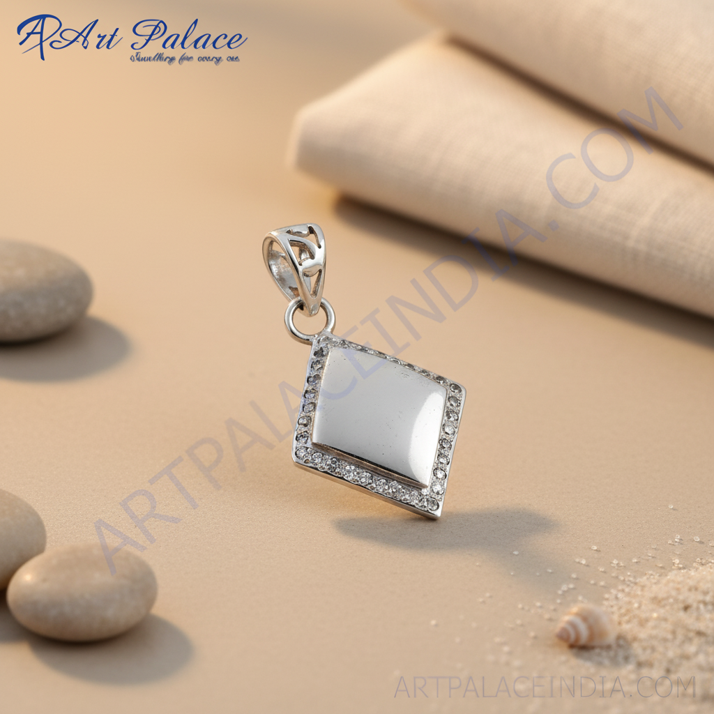 925 silver cubic zirconia diamond pendant for women | gift jewelry