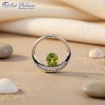 Load image into Gallery viewer, 925 Silver Peridot Pendant Necklace | Green Gemstone Jewelry
