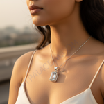Load image into Gallery viewer, 925 Silver Emerald Cut Pendant | White Gemstone Jewelry
