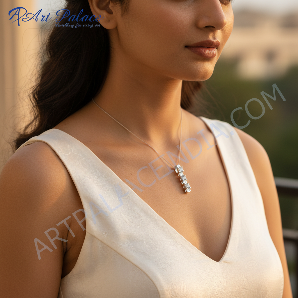 925 Silver Cubic Zirconia Pendant for Women | Daily Wear