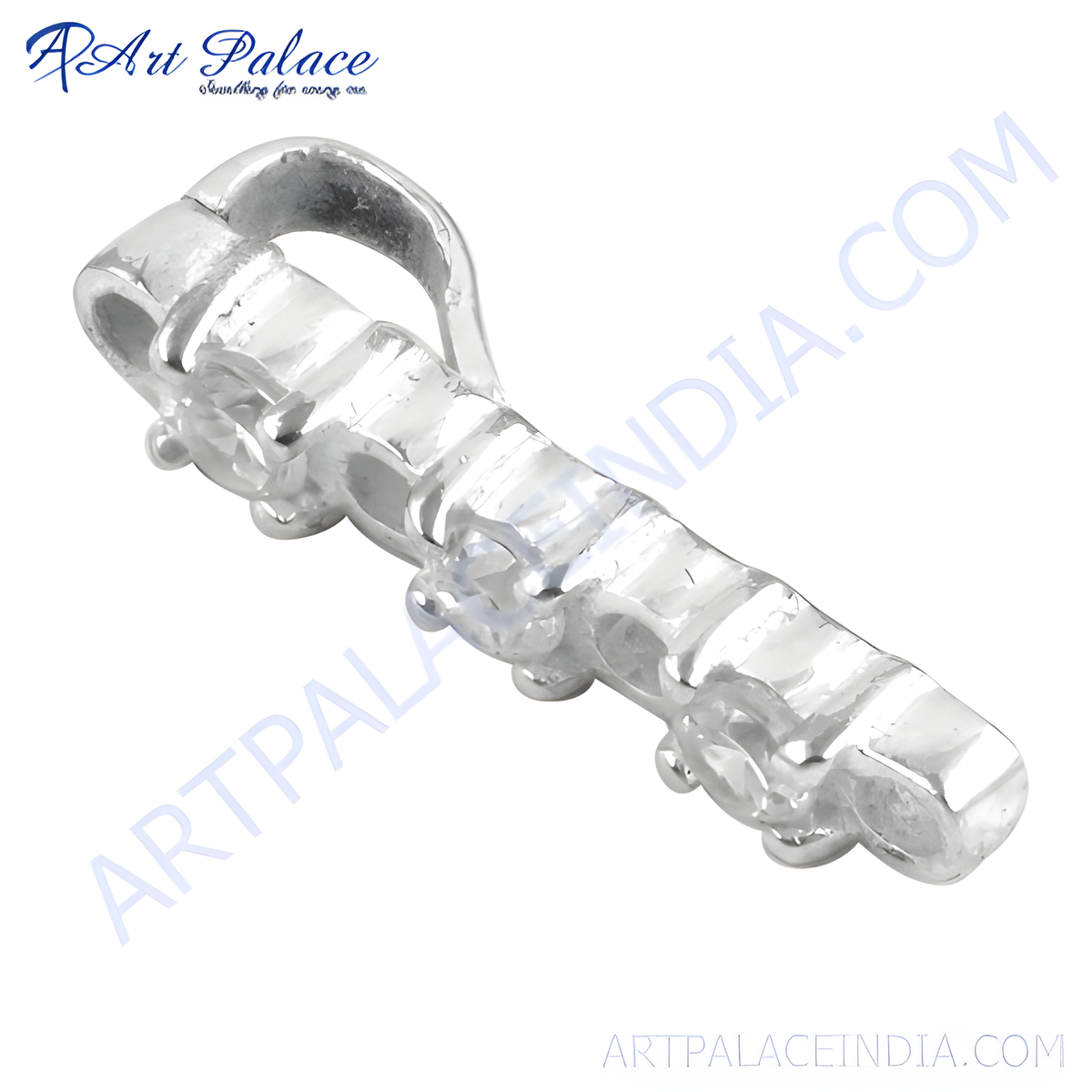 925 sterling silver cubic zirconia pendant, featuring sparkling clear gemstones