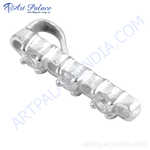 Load image into Gallery viewer, 925 sterling silver cubic zirconia pendant, featuring sparkling clear gemstones
