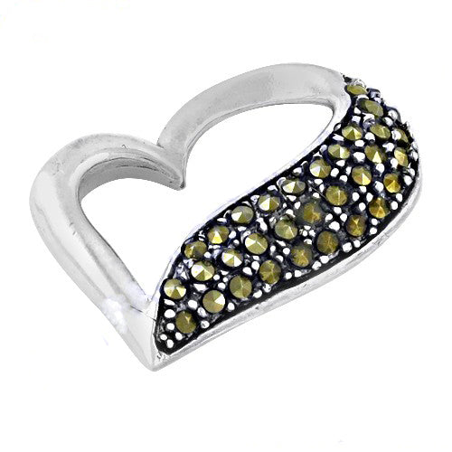 925 Silver Heart Pendant with Gemstones for Women | Gift Jewelry